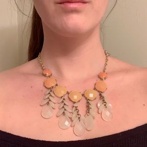Ombré pink and peach statement necklace